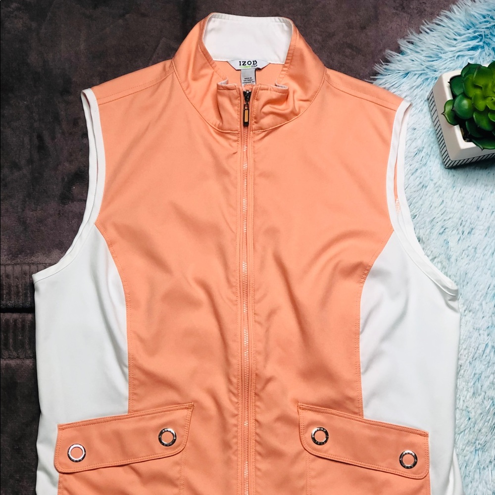 IZOD Golf Collection Zipper Women's Vest Size L.